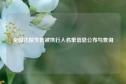 全国法院失信被执行人名单信息公布与查询
