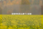 征信中心怎么查个人征信