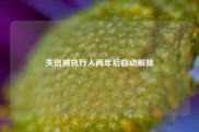 失信被执行人两年后自动解除