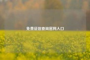免费征信查询官网入口